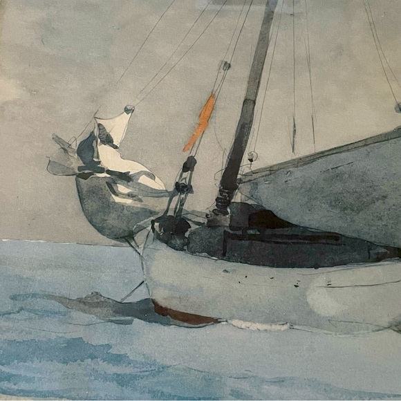 Vintage WINSLOW HOMER Nautical Framed Lithograph - Picture 3 of 10